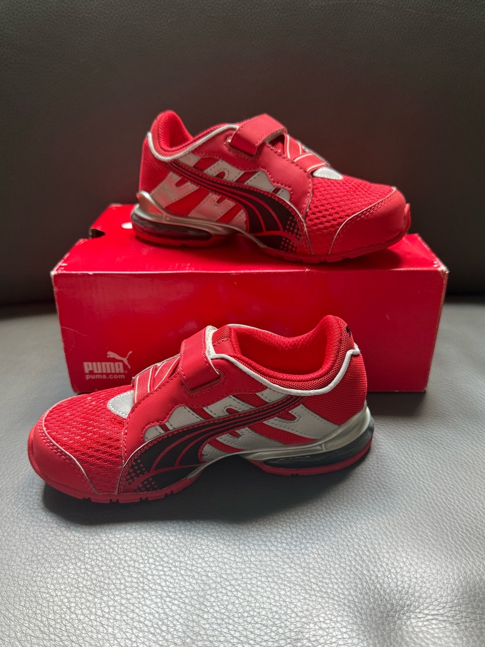 Puma Voltaic 3V Kids Athletic Sneakers Hook & Loop Sz 11.5 Shoes Red Unisex New